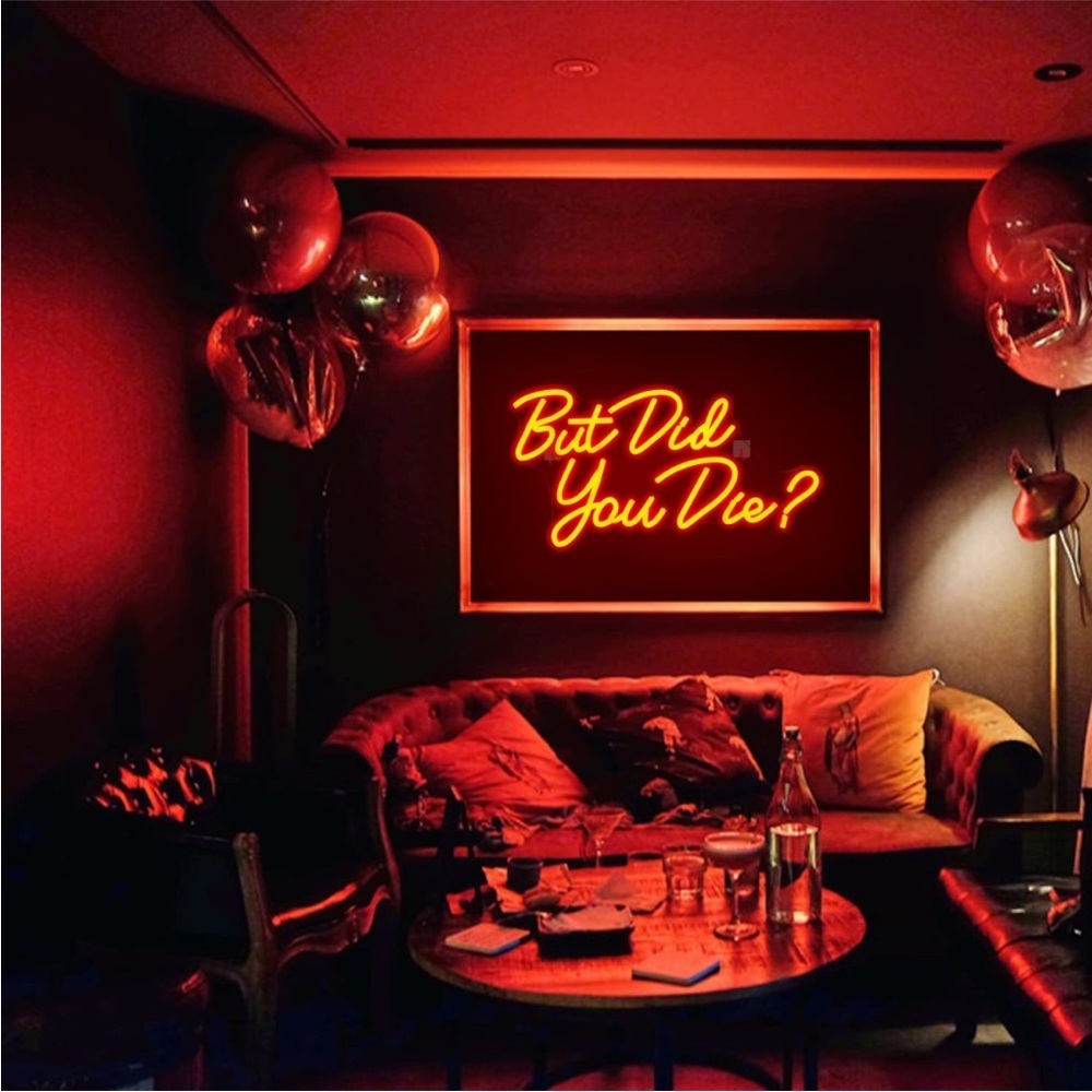 But Did You Die Red Neon Light LED Sign Bathroom Man Cave Gamer Bedroom Decor - Picture 3 of 6